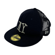 STUSSY×NEW ERA ショーンフォント NYロゴ キャップ ネイビー