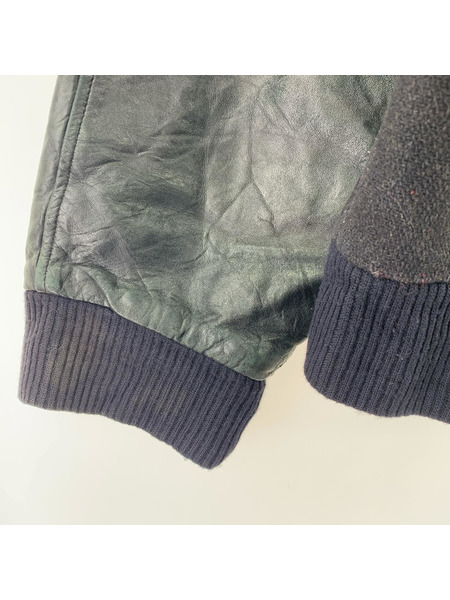 LORENZO'S CANADA製 袖レザースタジャン XL ブラック[値下]