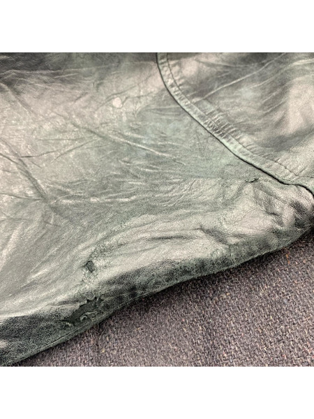 LORENZO'S CANADA製 袖レザースタジャン XL ブラック[値下]