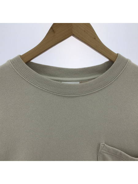 TIGHTBOOTH スウェット・トレーナー TAKODOSU バック刺繍クルーネック ベージュ