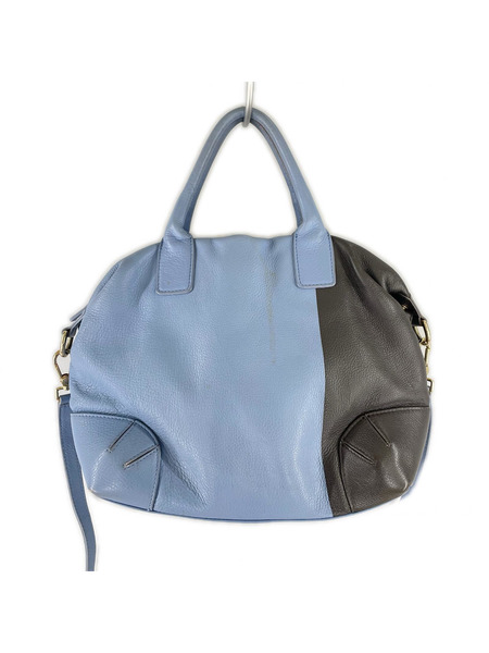FURLA ハンドバッグ 2wayバッグ バイカラー 水色 黒