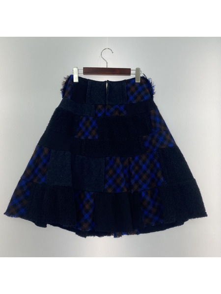 tricot COMME des GARCONS パッチワークウールフレアスカート S