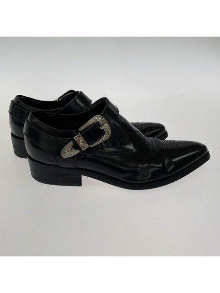 . シューズ TEXAS VILLAGE ストラップ レザーシューズ 黒