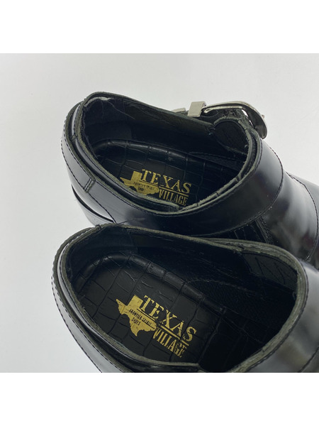 . シューズ TEXAS VILLAGE ストラップ レザーシューズ 黒