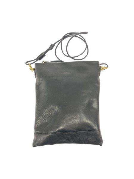 SLOW embossing leather shoulder bag 黒