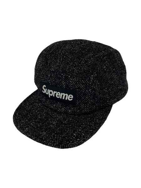 Supreme×Loro Piana ウールヘリンボーンキャンプキャップ 黒