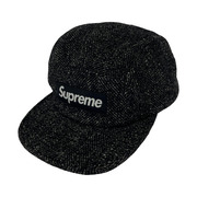 Supreme×Loro Piana ウールヘリンボーンキャンプキャップ 黒