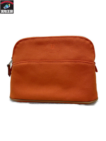 HERMES キャンバス ボリードポーチ オレンジ