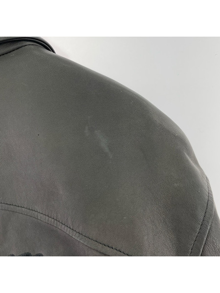 KENZO レザージャケット 襟付キ シングル (L)