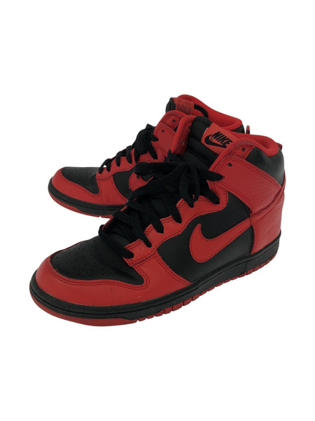 NIKE DUNK HIGH (25.0cm) ブラック/レッド