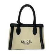 snidel トートバッグ キャンバスロゴバッグ 黒/生成リ