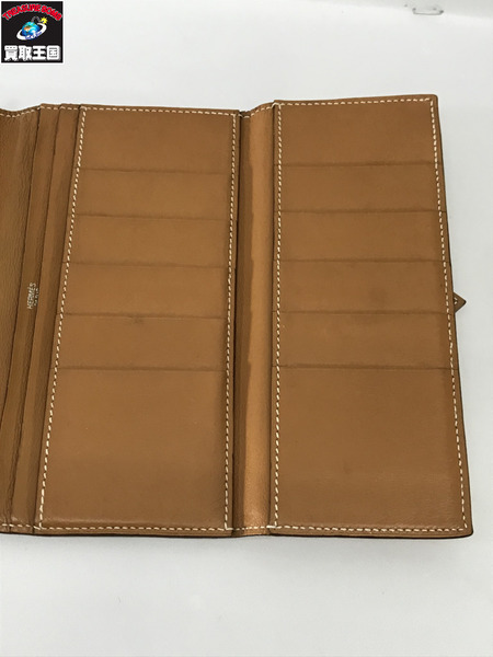 HERMES 長財布 ベアンスフレ 茶  I刻　4N