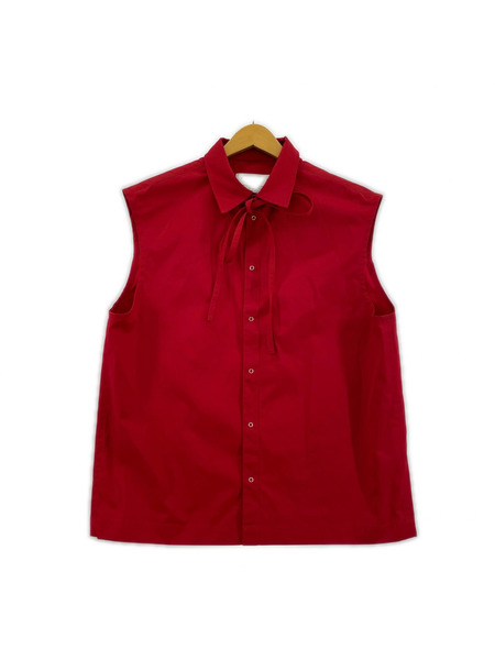 ジレ・ベスト VOAAOV/25SS/BIO TWILL No Sleeve Shirt/赤