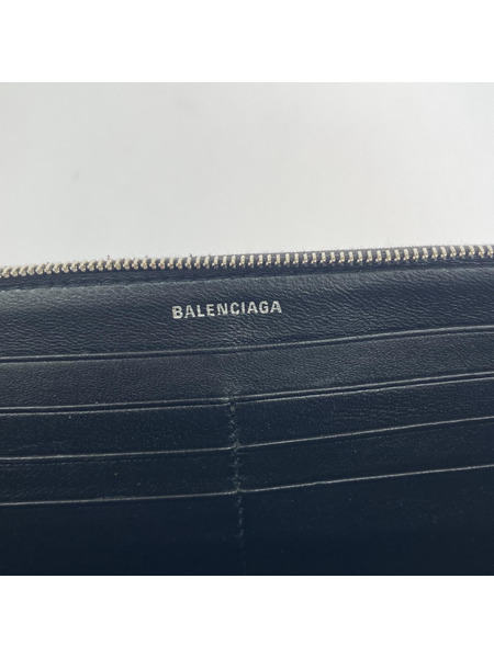 BALENCIAGA BBライン ロゴエンボス ラウンドジップウォレット