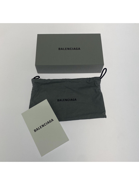 BALENCIAGA BBライン ロゴエンボス ラウンドジップウォレット