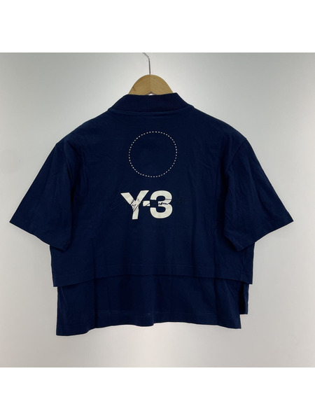 Y-3 モックネック S/Sカットソー ブルー (S)