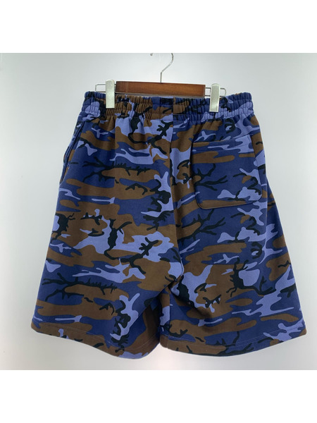 Supreme ショートパンツ カモ スウェットショーツ 青 S