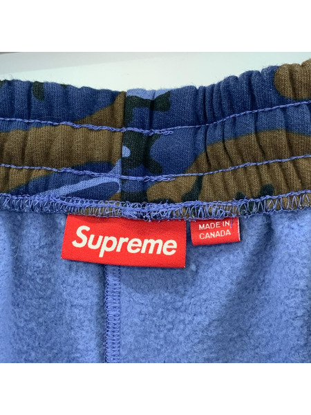 Supreme ショートパンツ カモ スウェットショーツ 青 S