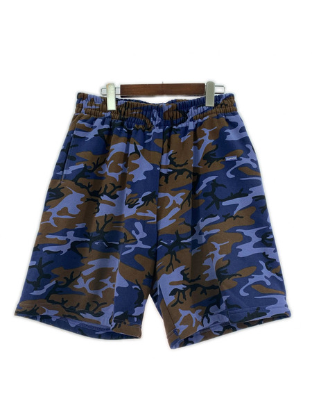 Supreme ショートパンツ カモ スウェットショーツ 青 S