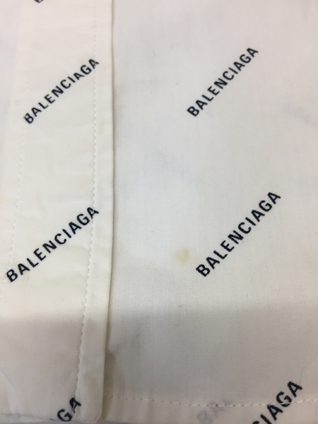 BALENCIAGA/ノーマルフィット/オールオーバーロゴ/BDシャツ/38/CE23 534333 TBL96