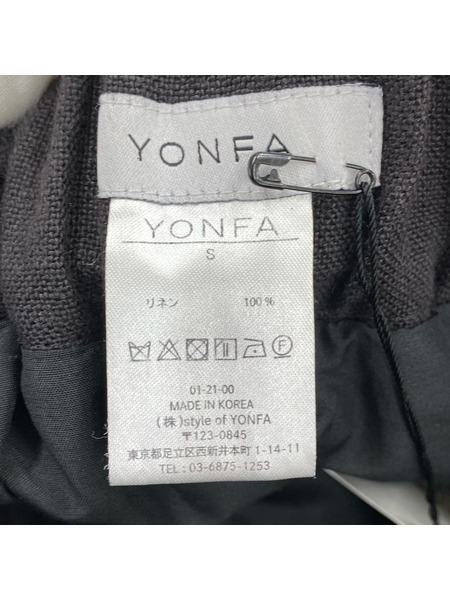 ロングスカート YONFA リネン スカート グレー