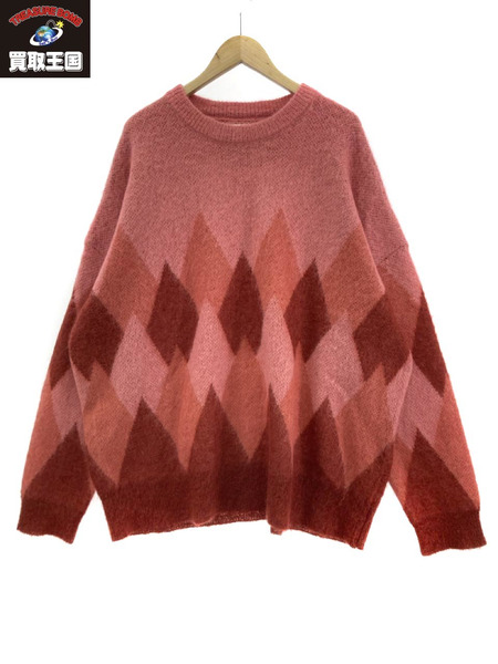 DAIRIKU 22AW Argyle Mohair Pullover Knit サイズ:L ピンク