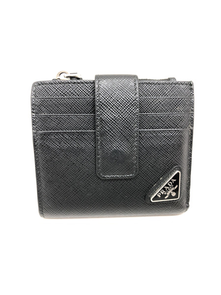 コンパクトウォレット サフィアーノ トライアングル カードホルダー ブラック