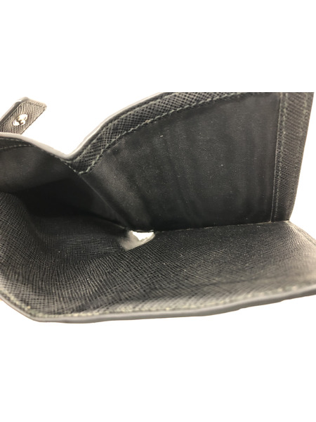 コンパクトウォレット サフィアーノ トライアングル カードホルダー ブラック