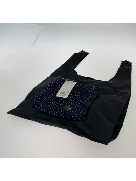 B印 YOSHIDA(BEAMS×PORTER) ソノ他バッグ ×久留米絣 PACKABLE TOTE BAG 黒
