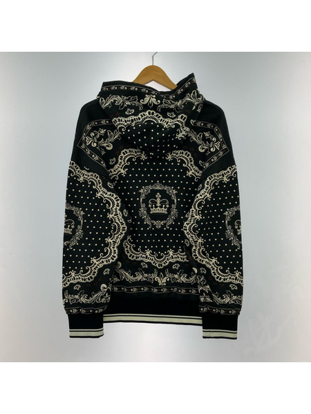 DOLCE＆GABBANA ペイズリー バンダナ柄 POパーカー M ブラック系 G9OL1T/F17