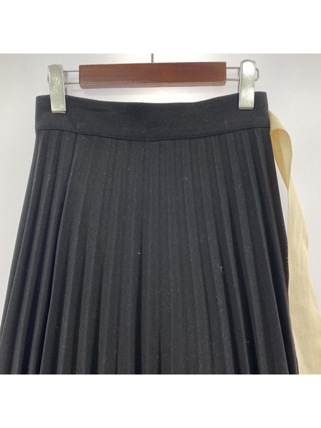 LEINWANDE Pleats Wrapped Skirt ブラック