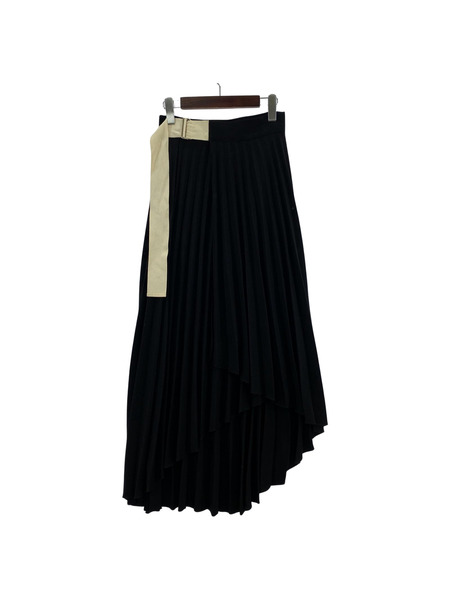 LEINWANDE Pleats Wrapped Skirt ブラック