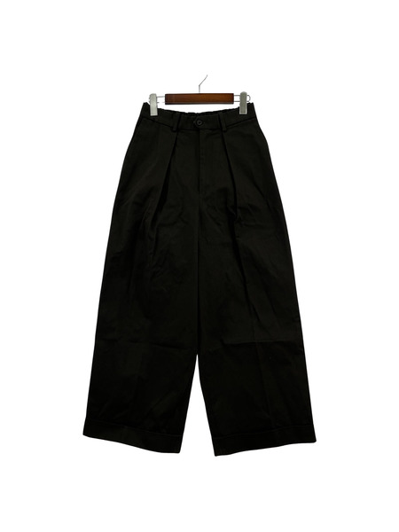 MARKAWARE PLEATED WIDE TROUSERS ORGANIC COTTON TWILL チャコール 1