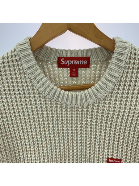 Supreme 24AW Waffle Small Box Sweater ワッフルニット M ホワイト