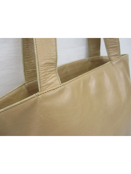 トートバッグ ココマーク 型押し ベージュ