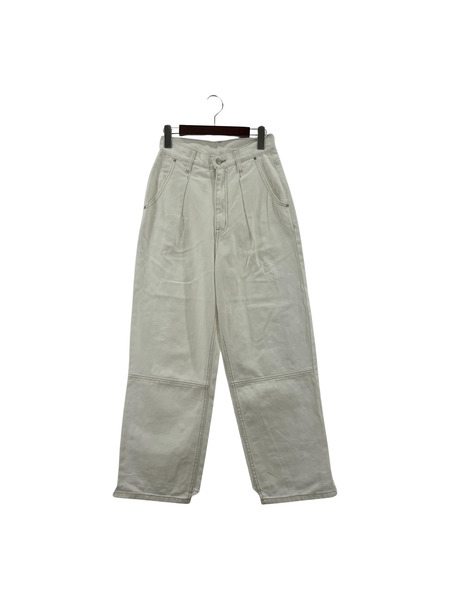 YENN　HIGH RISE TUCK WIDE PANTS/ホワイト[値下]