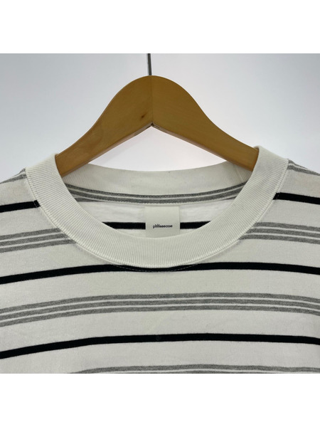 長袖Tシャツ・カットソー plllllleeeasse/multi stripe pocket tee