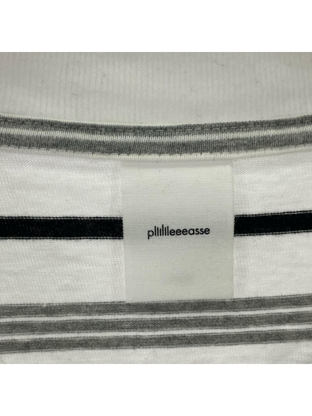 長袖Tシャツ・カットソー plllllleeeasse/multi stripe pocket tee