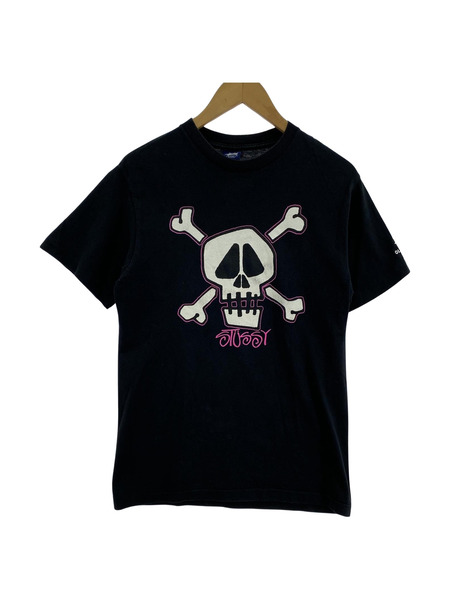 90s STUSSY ドクロプリントTシャツ ブラック S