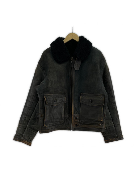 AVIREX レザージャケット USA製 AN5553-AN-J-4 レザーフライトジャケット (XS) 茶