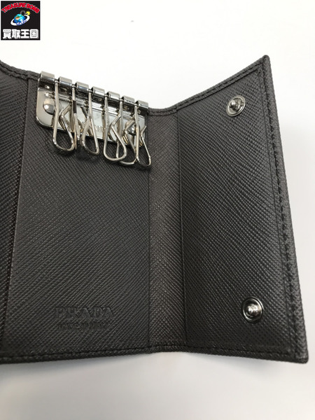 PRADA プラダ 2PG222 6連キーケース・キーリング SAF.METAL グレー
