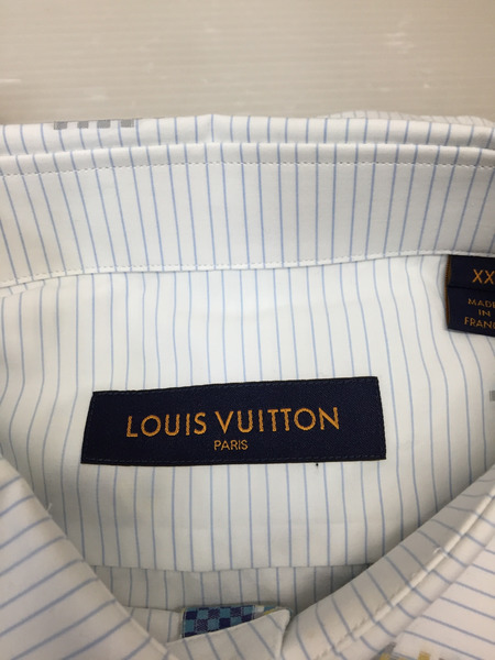 LOUIS VUITTON ストライプ 長袖 シャツ ホワイト XXL CA36929