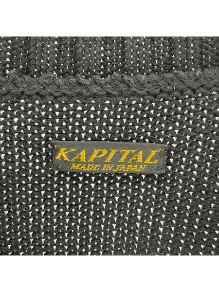 KAPITAL 5G KNIT HIPPIE SLEEVE CREW SWEATE サイズ3 ブラック