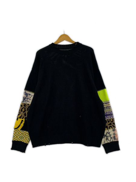 KAPITAL 5G KNIT HIPPIE SLEEVE CREW SWEATE サイズ3 ブラック
