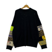 KAPITAL 5G KNIT HIPPIE SLEEVE CREW SWEATE サイズ3 ブラック