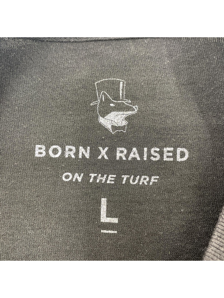 BORN X RAISED/スリーブプリントL/STee/L/黒