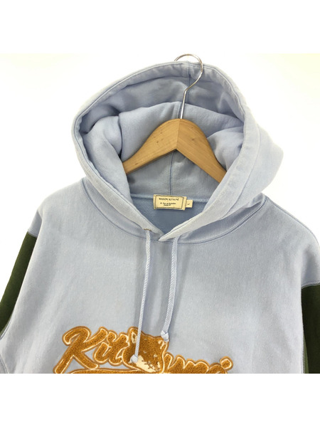 MAISON KITSUNE VARSITY FOX COLORBLOCK REGULAR HOODIE L BLE