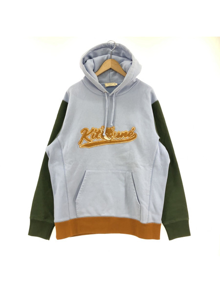 MAISON KITSUNE VARSITY FOX COLORBLOCK REGULAR HOODIE L BLE