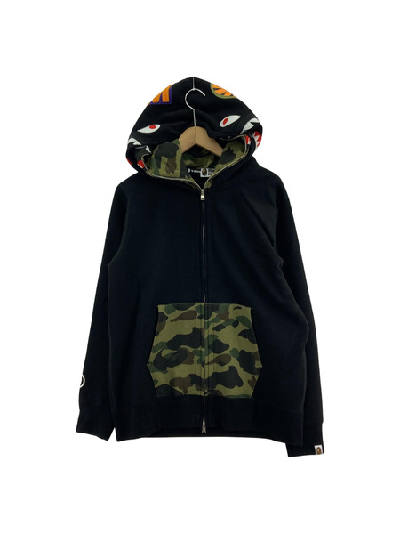 A BATHING APE パーカー（ジップアップ） 1st Camo Shark Full Zip Double Hoodie