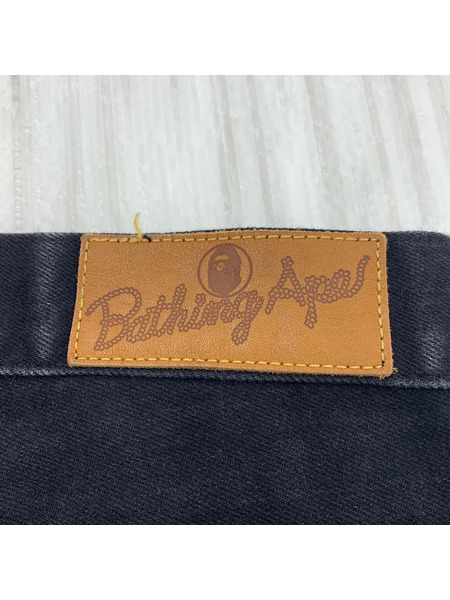 A BATHING APE デニム・ジーンズ 20AW ストレッチスキニー シャークプリント M 黒